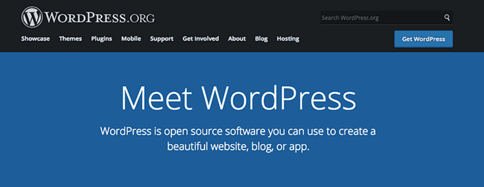 home page of wordpress.org